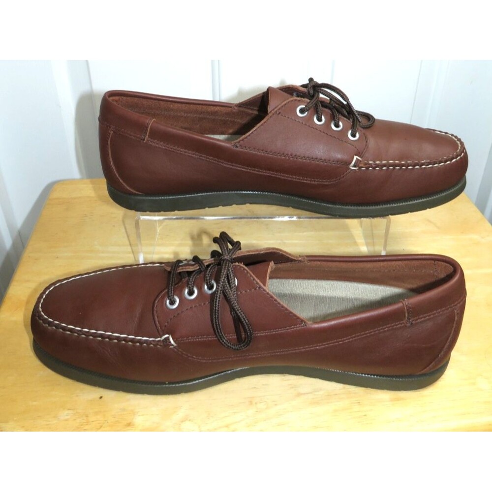LL Bean Blucher Handsewn Moc Men's Leather Moccasin Boat Nautical Loafers, 13 D - Picture 6 of 7